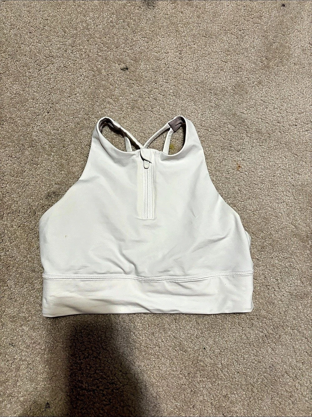 lululemon Energy Zip-Front Bra White Athletic Tank Top